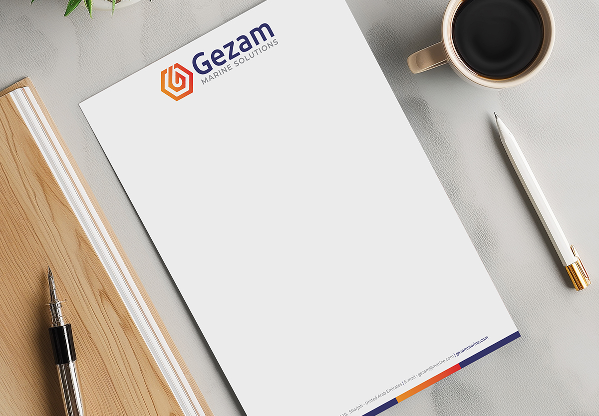 Letterhead design for Gezam Marine Associates