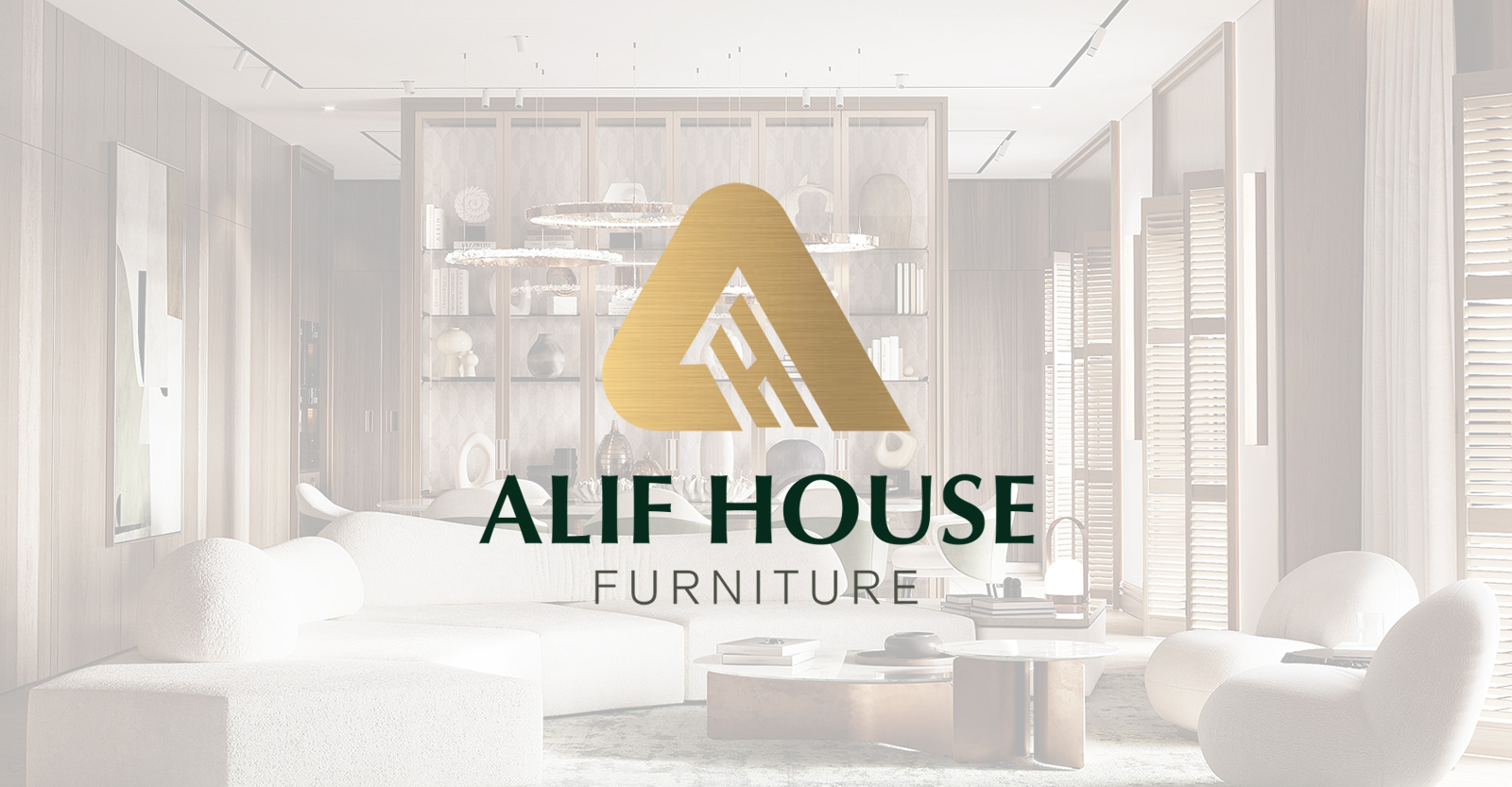 Alif House Furniture logo mockup created by Design360