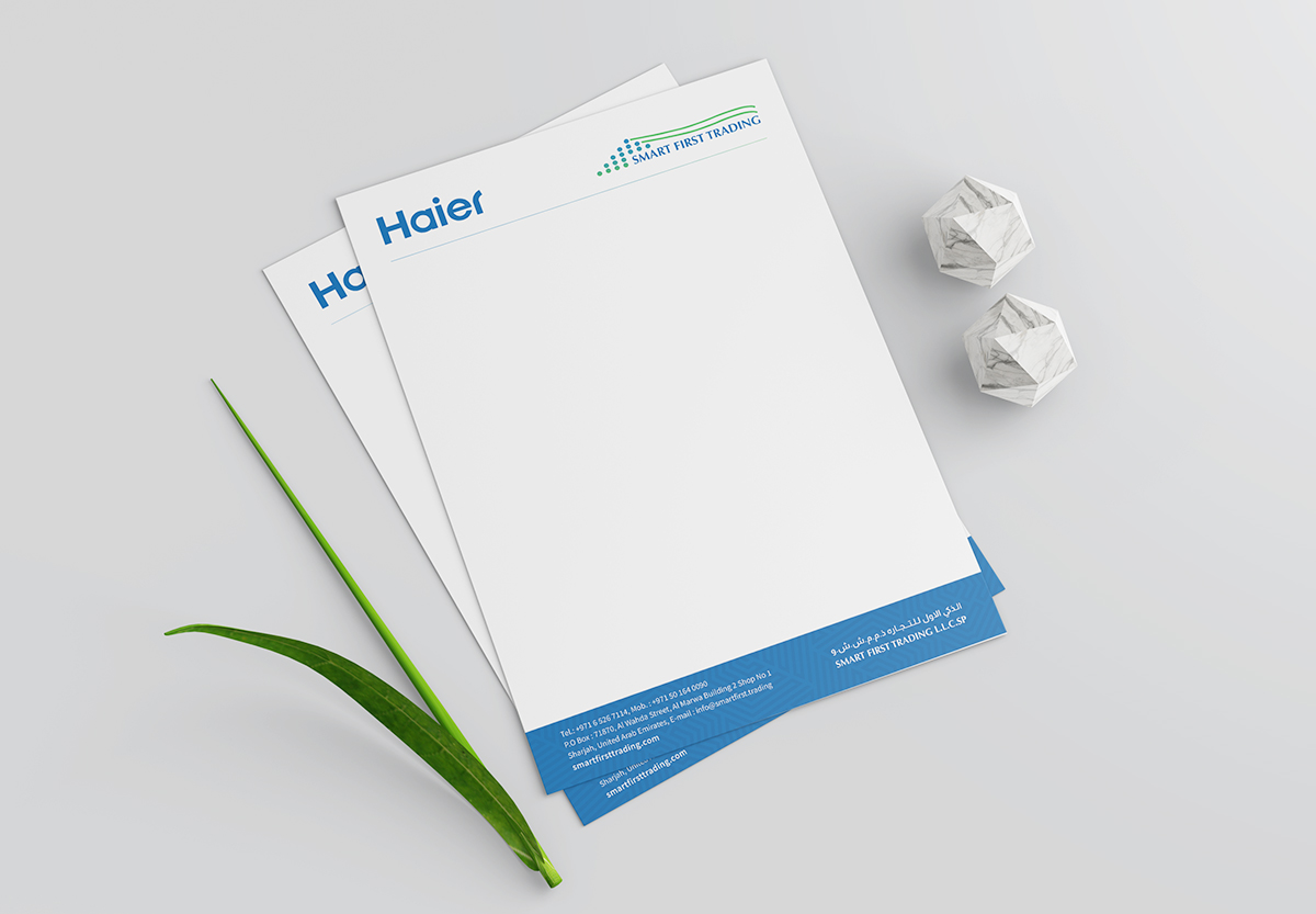 Smart First Trading Sharjah letterhead mockup